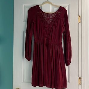American Eagle Red Flowey Dress